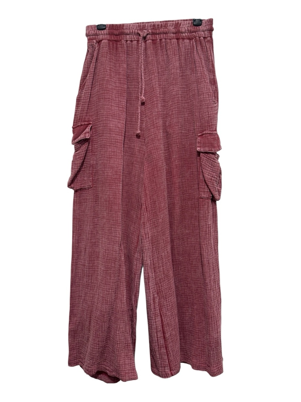 NWT Easel Raspberry Cotton Gauze Lounge Cargo Pants ONLY